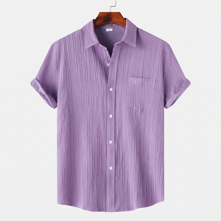 Men's Breathable Linen Shirt for Summer with Spread Collar 0