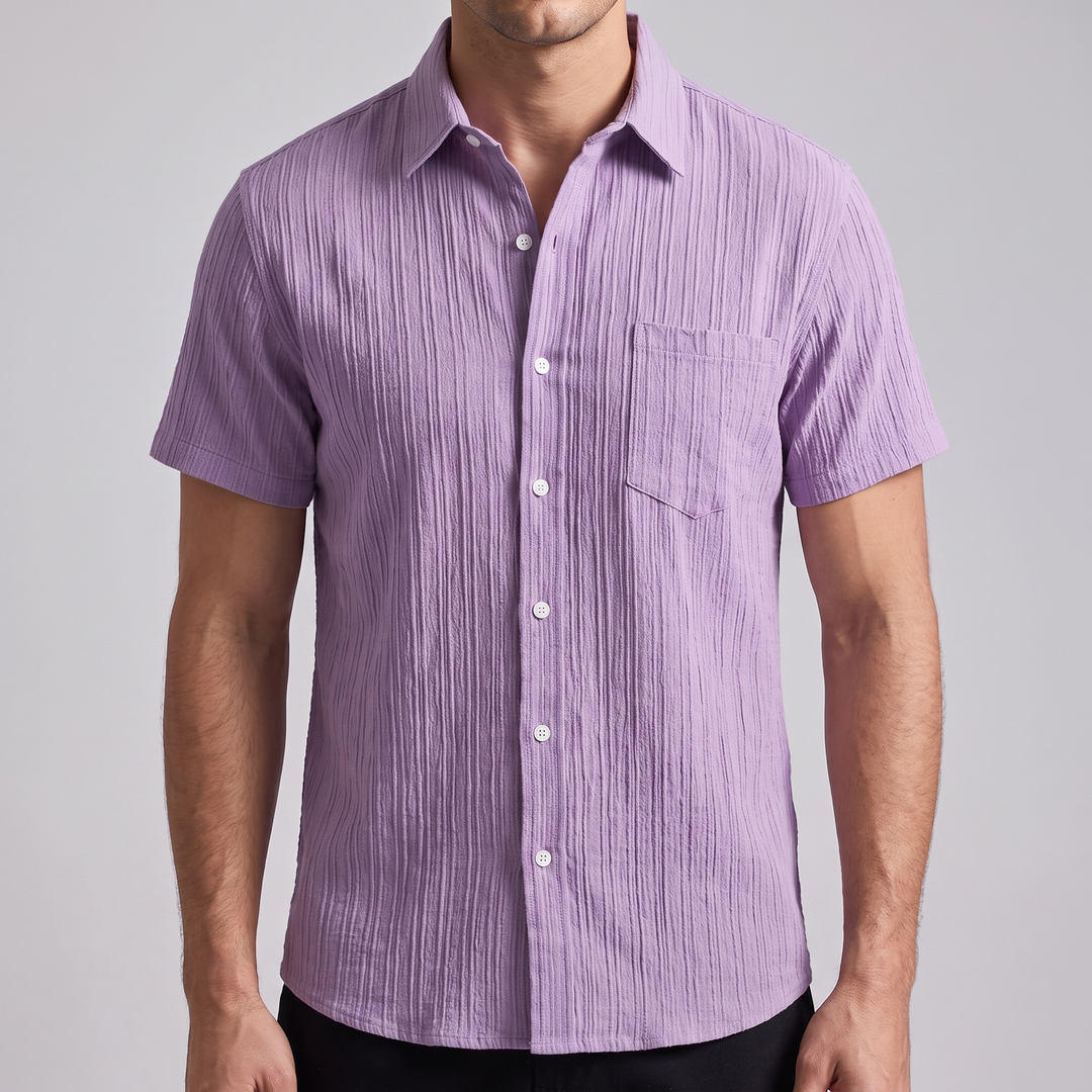 Men's Breathable Linen Shirt for Summer with Spread Collar 7
