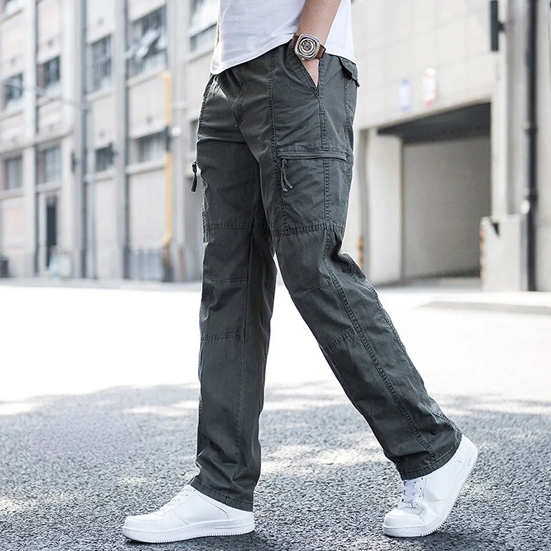 Men's Cargo Pants Organic Cotton 4-Way Stretch Relaxed Fit Black 0