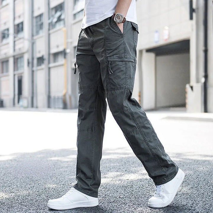 Men's Cargo Pants Organic Cotton 4-Way Stretch Relaxed Fit Black 0