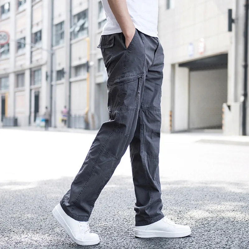Men's Cargo Pants Organic Cotton 4-Way Stretch Relaxed Fit Black 2