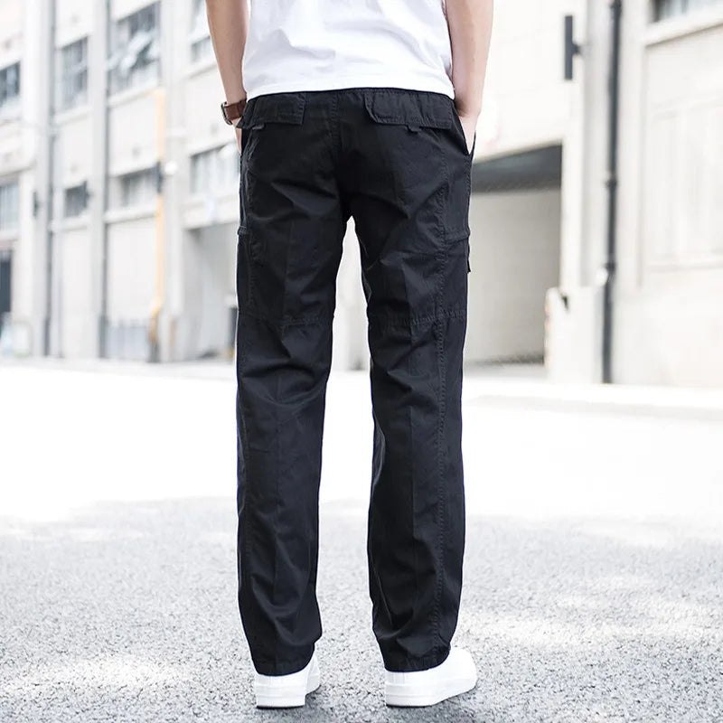 Men's Cargo Pants Organic Cotton 4-Way Stretch Relaxed Fit Black 3