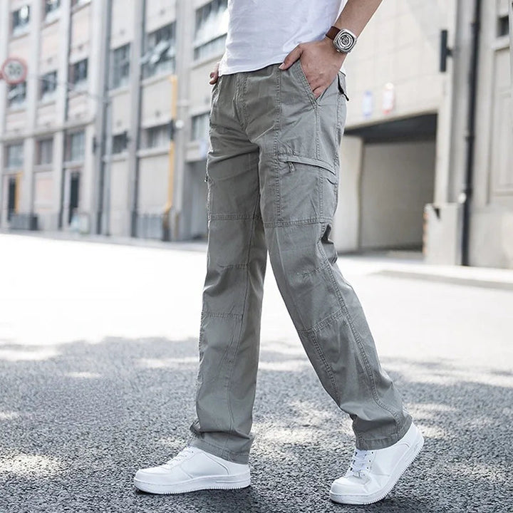 Men's Cargo Pants Organic Cotton 4-Way Stretch Relaxed Fit Black 4