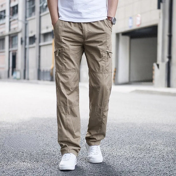 Men's Cargo Pants Organic Cotton 4-Way Stretch Relaxed Fit Black 5
