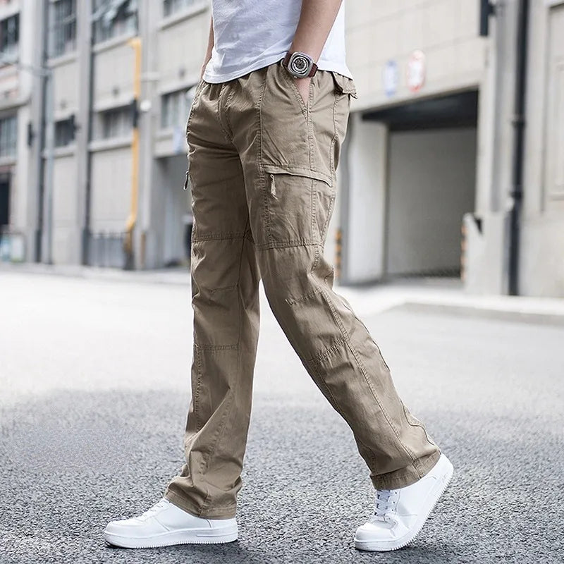Men's Cargo Pants Organic Cotton 4-Way Stretch Relaxed Fit Black 6