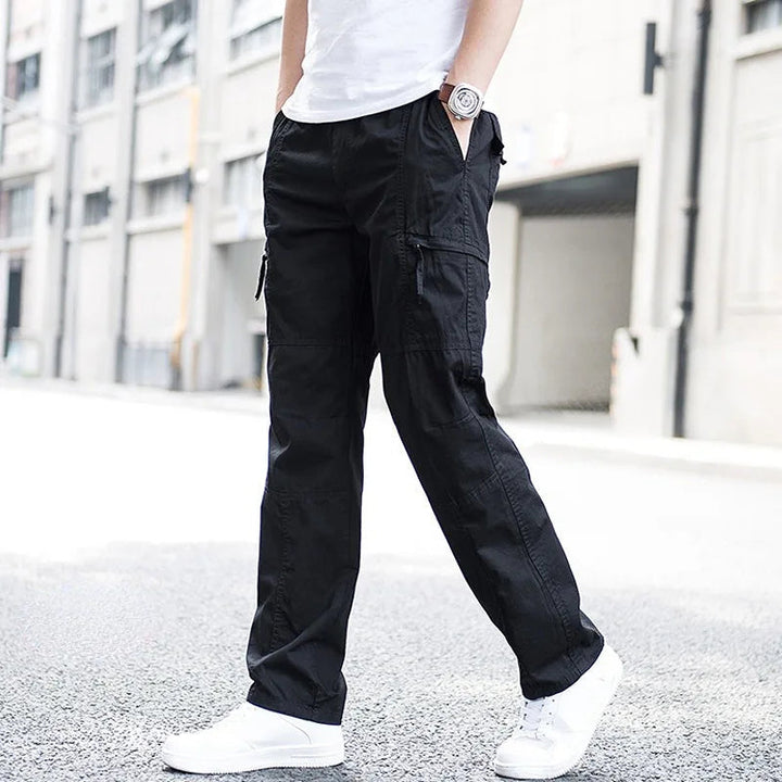 Men's Cargo Pants Organic Cotton 4-Way Stretch Relaxed Fit Black 7