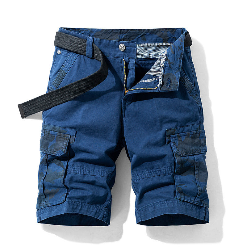 Men's Cargo Shorts Cotton Relaxed Fit Camo Accents Multiple Pockets 2
