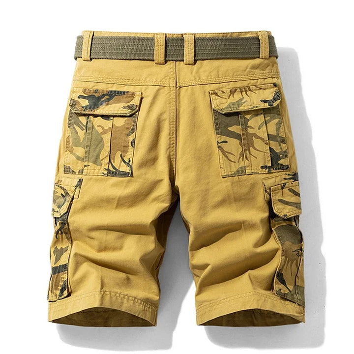 Men's Cargo Shorts Cotton Relaxed Fit Camo Accents Multiple Pockets 4
