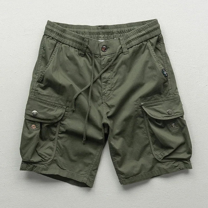 Men's Cargo Shorts Cotton Relaxed Fit Drawstring Waist Navy 2