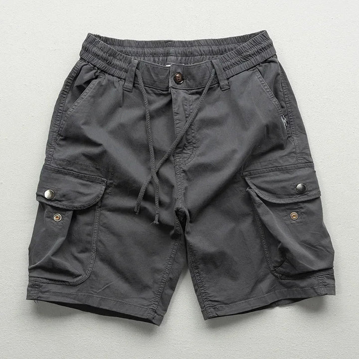 Men's Cargo Shorts Cotton Relaxed Fit Drawstring Waist Navy 3
