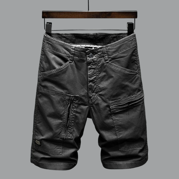Men's Cargo Shorts Organic Cotton Tailored Fit Multiple Pockets Beige 11