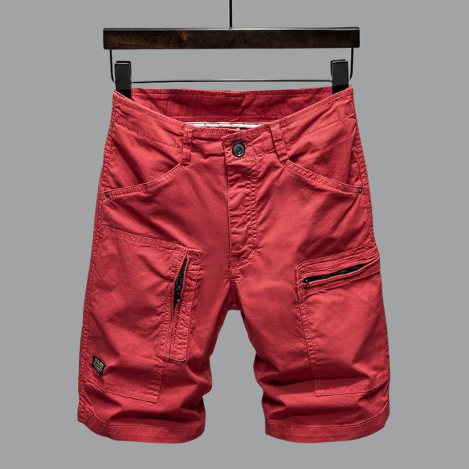 Men's Cargo Shorts Organic Cotton Tailored Fit Multiple Pockets Beige 7
