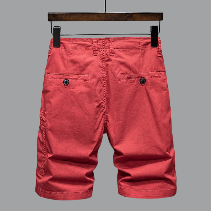 Men's Cargo Shorts Organic Cotton Tailored Fit Multiple Pockets Beige 8