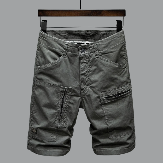 Men's Cargo Shorts Organic Cotton Tailored Fit Multiple Pockets Beige 9