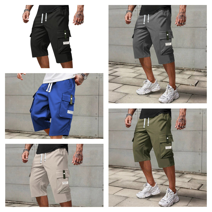 Men's Casual Capri Cargo Pants for Hiking with Big Pockets 1