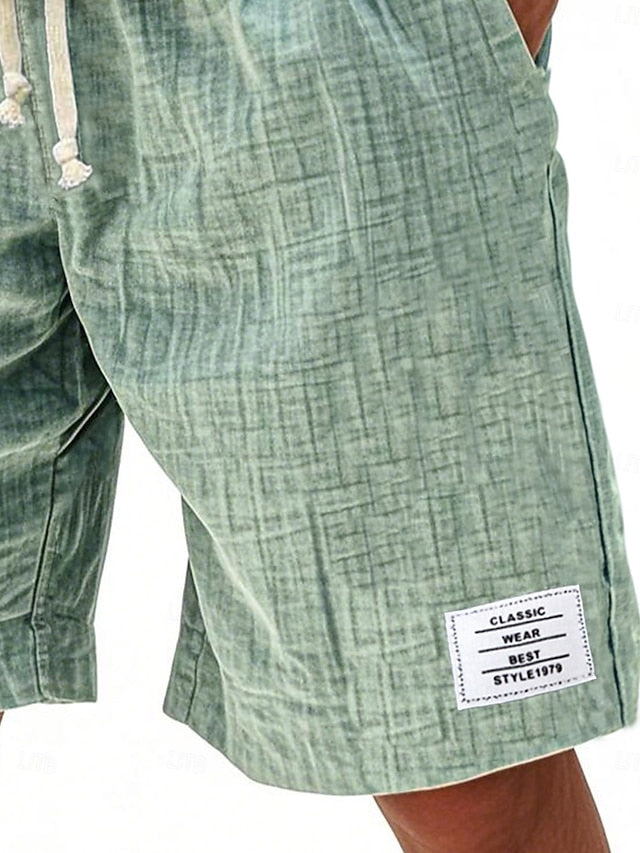 Men's Casual Knee-Length Shorts for Beach with Drawstring 2