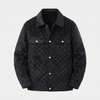 Men's Checkered Suede Jacket for Layering with Satin Lining