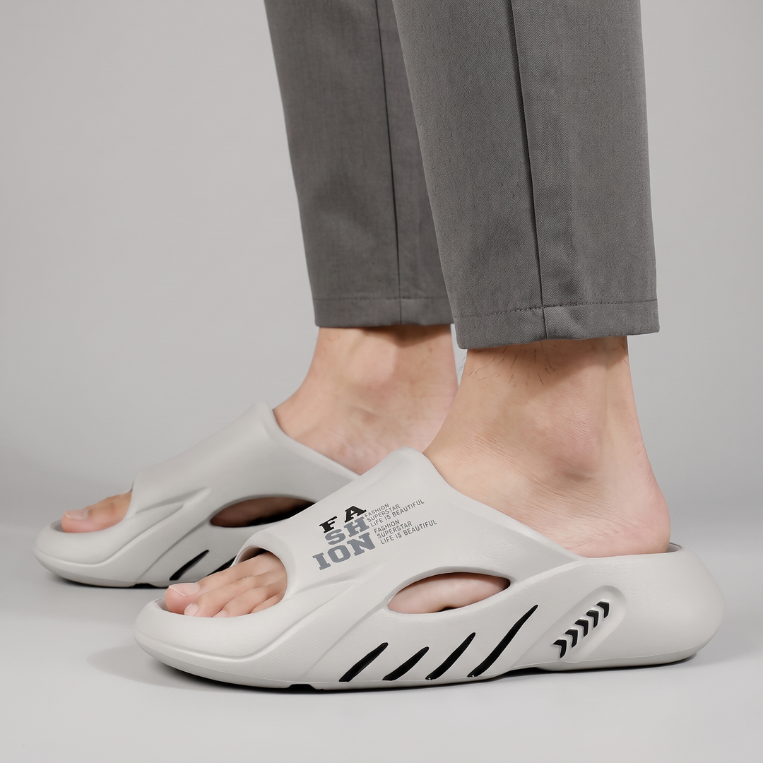 Men's Chunky Platform Slides for Home with Textured Footbed 4