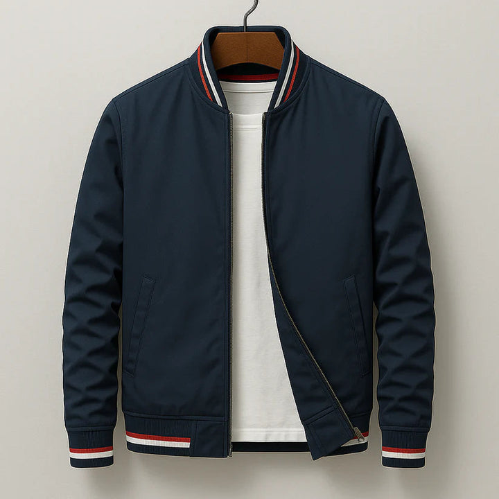 Men's Cotton Bomber Jacket for Layering with Ribbed Collar 7