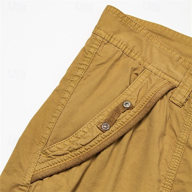 Men's Cotton Cargo Shorts for Daily Wear with Six Pockets 5