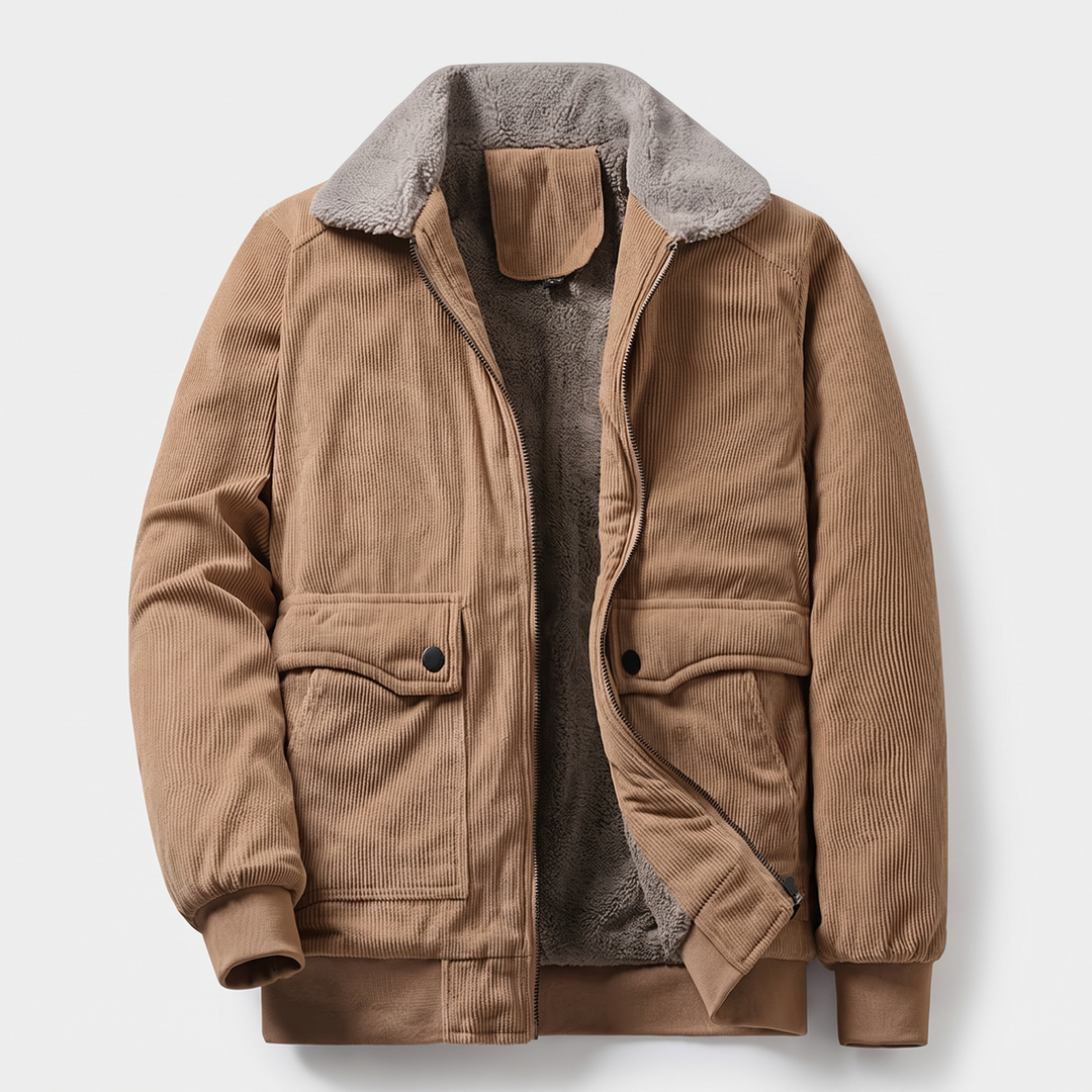 Men's Cozy Corduroy Jacket for Layering with Fleece Lining 0
