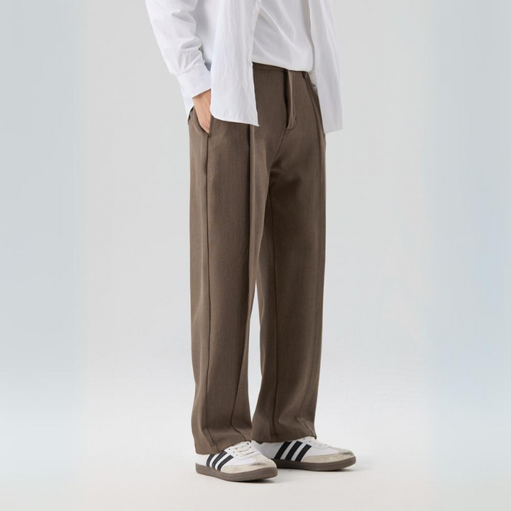 Men's Dress Trousers Lightweight Pleated Relaxed Fit Business Casual Gray 0