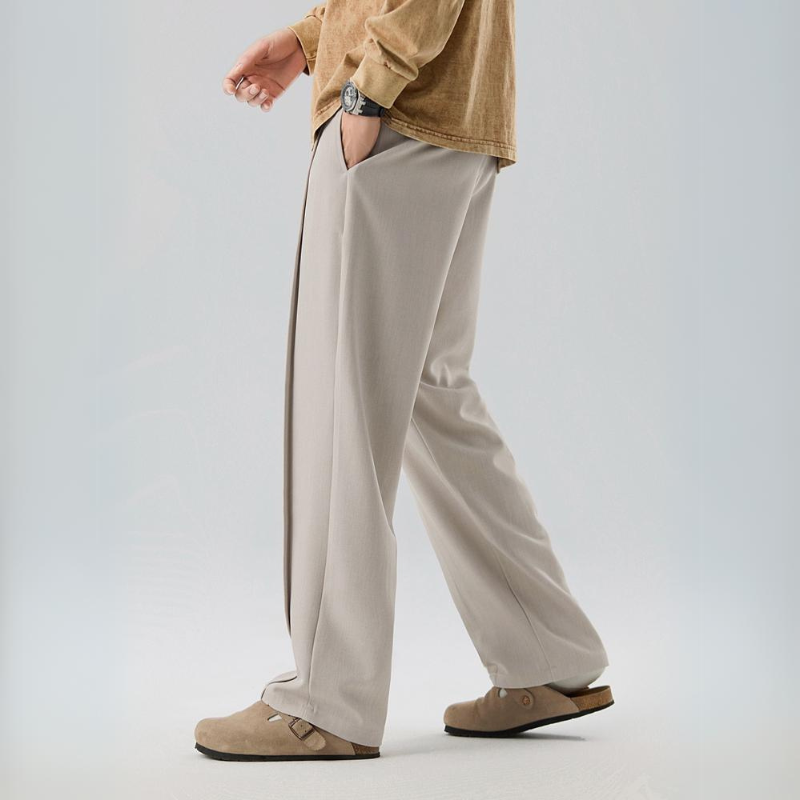 Men's Dress Trousers Lightweight Pleated Relaxed Fit Business Casual Gray 7