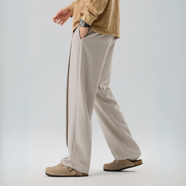 Men's Dress Trousers Lightweight Pleated Relaxed Fit Business Casual Gray 7