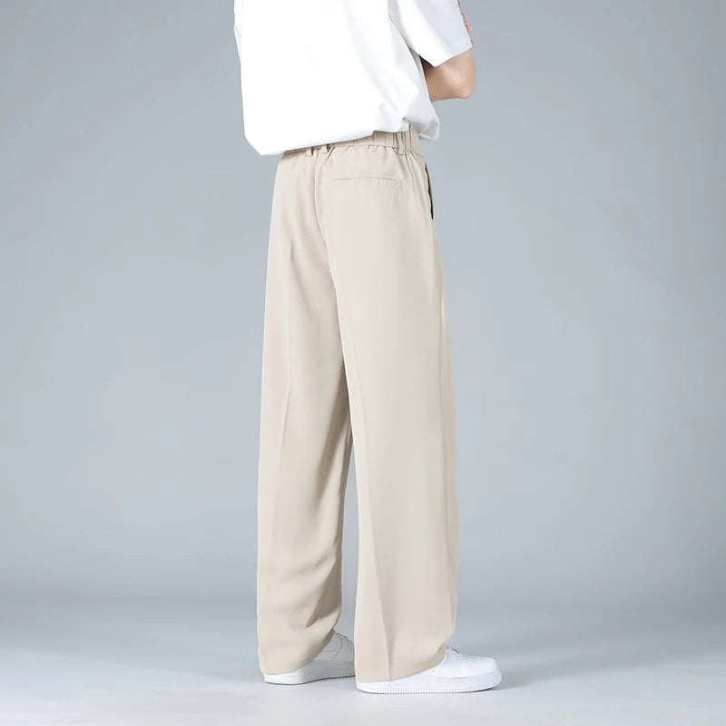 Men's Dress Trousers Soft Breathable Fabric Relaxed Fit Pleated Front Gray 2