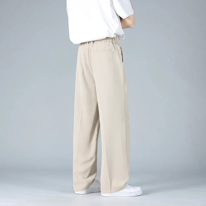 Men's Dress Trousers Soft Breathable Fabric Relaxed Fit Pleated Front Gray 2