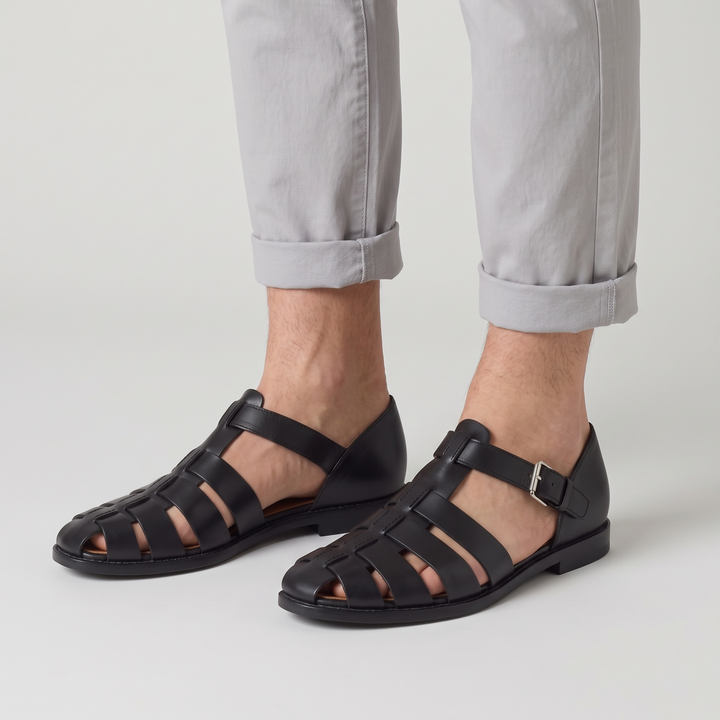Men's Fisherman Sandals for Holidays with Ankle Buckle 2