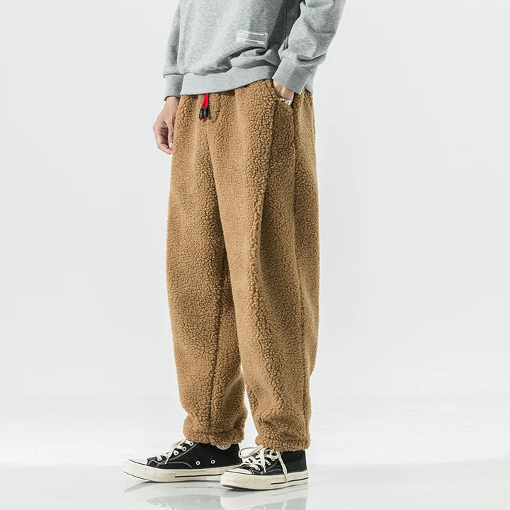 Men's Fleece Sweatpants Relaxed Fit Drawstring Waist Ultra-Soft Warm 0