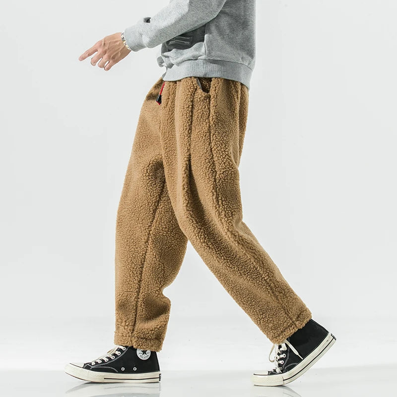 Men's Fleece Sweatpants Relaxed Fit Drawstring Waist Ultra-Soft Warm 1
