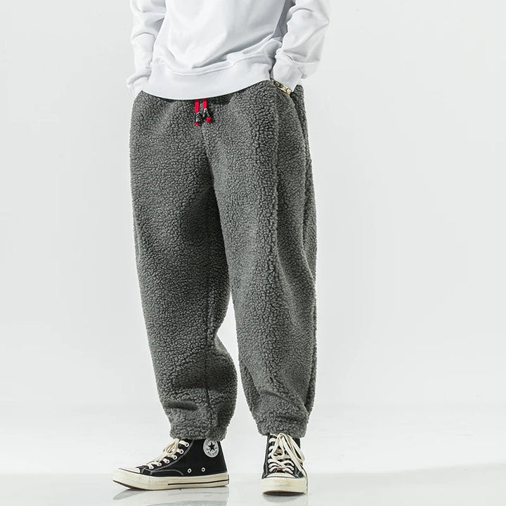 Men's Fleece Sweatpants Relaxed Fit Drawstring Waist Ultra-Soft Warm 3
