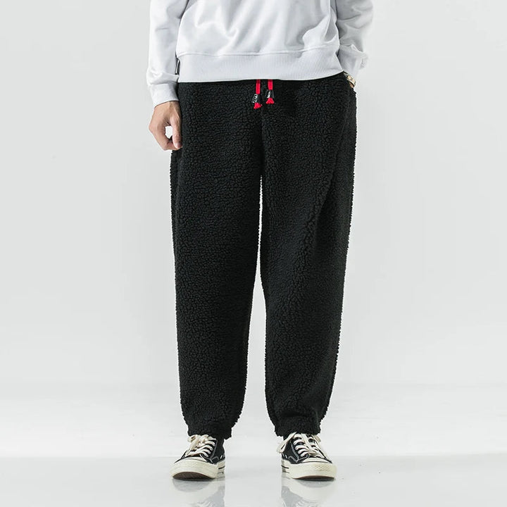 Men's Fleece Sweatpants Relaxed Fit Drawstring Waist Ultra-Soft Warm 4