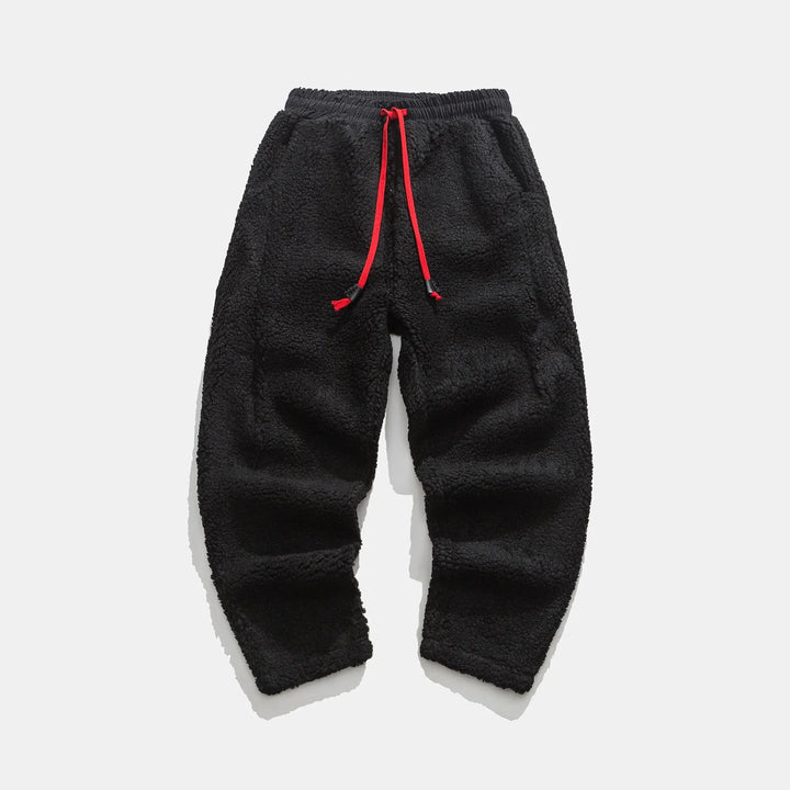 Men's Fleece Sweatpants Relaxed Fit Drawstring Waist Ultra-Soft Warm 5