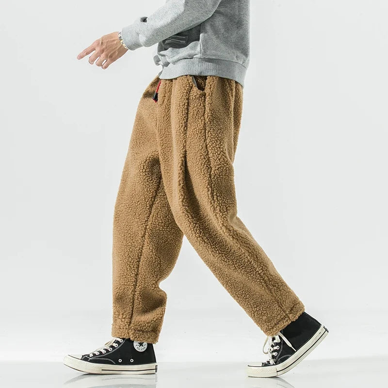 Men's Fleece Sweatpants for Lounging with Relaxed Fit 1