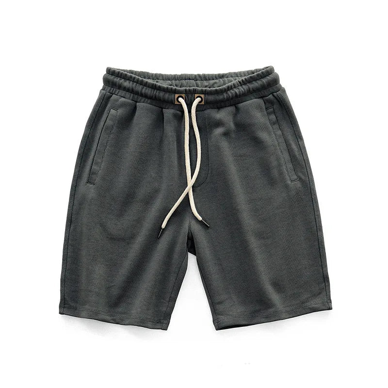 Men's Gym Shorts Knit Blend Relaxed Fit Breathable with Drawstring Waist Black 5