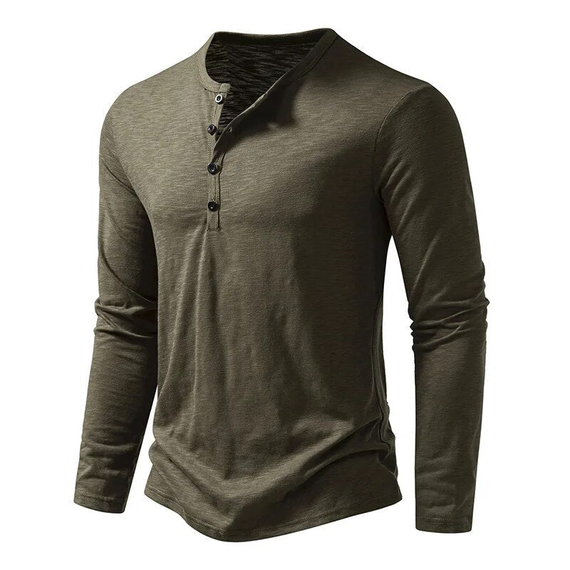 Men's Henley Shirt 100% Cotton Slim Fit Lightweight Comfortable Daily Wear 4