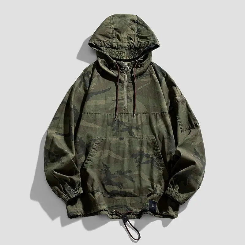 Men's Hooded Jacket Lightweight Camouflage Full-Zip Urban Style 1