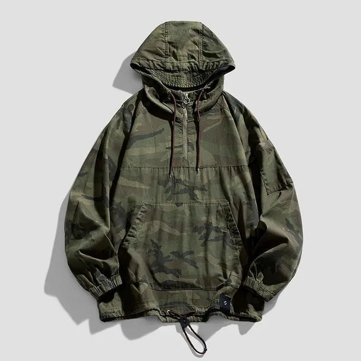 Men's Hooded Jacket Lightweight Camouflage Full-Zip Urban Style 1