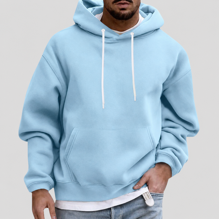 Men's Hoodie Soft Knit Relaxed Fit Adjustable Hood Grey 0