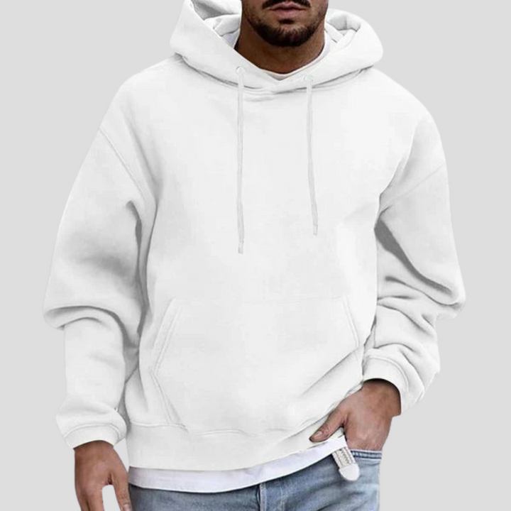 Men's Hoodie Soft Knit Relaxed Fit Adjustable Hood Grey 1