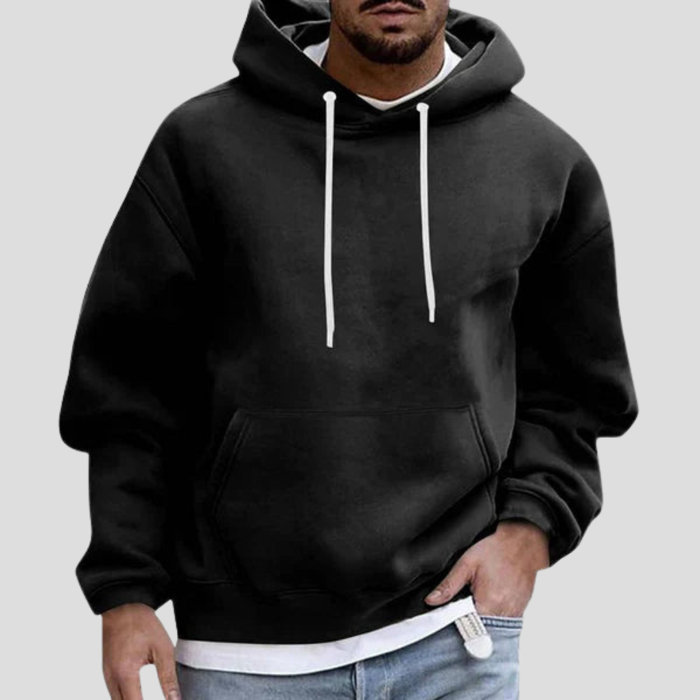 Men's Hoodie Soft Knit Relaxed Fit Adjustable Hood Grey 2