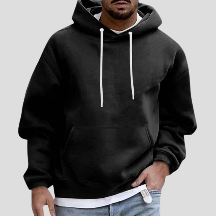 Men's Hoodie Soft Knit Relaxed Fit Adjustable Hood Grey 2
