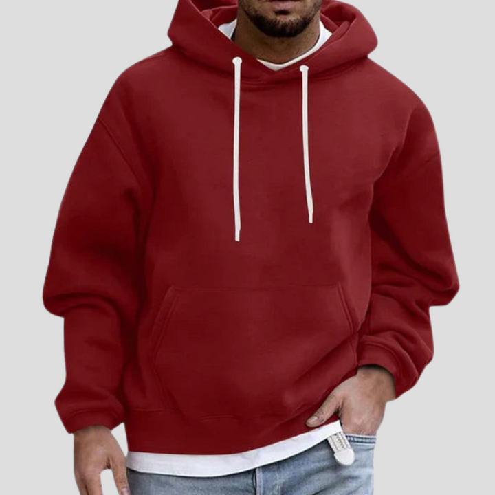 Men's Hoodie Soft Knit Relaxed Fit Adjustable Hood Grey 3