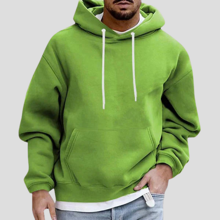 Men's Hoodie Soft Knit Relaxed Fit Adjustable Hood Grey 5