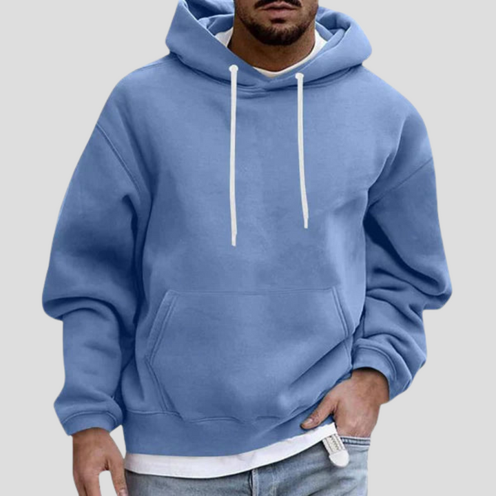 Men's Hoodie Soft Knit Relaxed Fit Adjustable Hood Grey 6