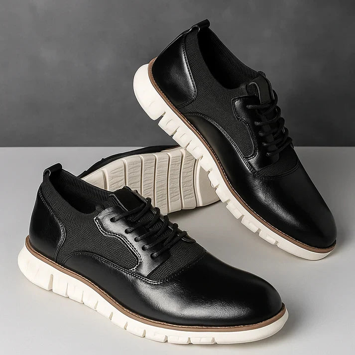 Men's Hybrid Oxford Shoes for Office Days with Knit Panels 10