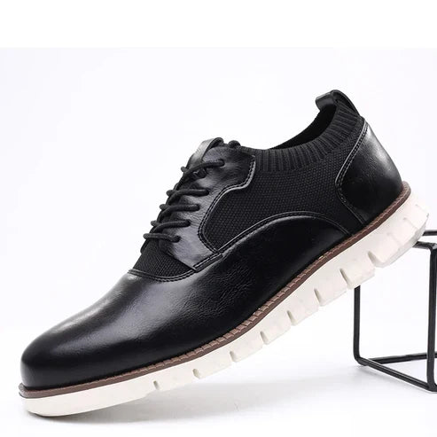 Men's Hybrid Oxford Shoes for Office Days with Knit Panels 11
